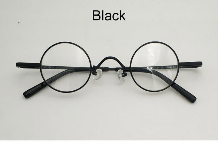 Yujo Unisex Full Rim Round Alloy Eyeglasses 811001 Full Rim Yujo black China