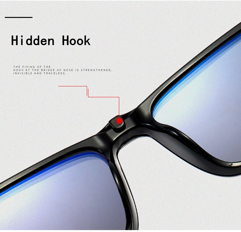 Yimaruili Men's Full Rim TR 90 Resin Frame Eyeglasses Polarized Clip On Sunglasses  2126 With Clip Ons Yimaruili Eyeglasses