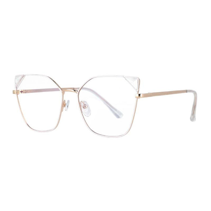CCspace Women's Full Rim Cat Eye Acetate Alloy Frame Eyeglasses 53143 Full Rim CCspace White