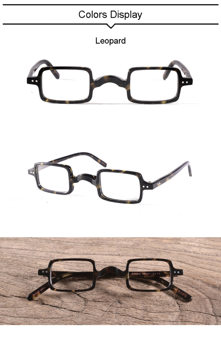 Hdcrafter Unisex Full Rim Square Acetate Wood Frame Eyeglasses Ft6016 Full Rim Hdcrafter Eyeglasses