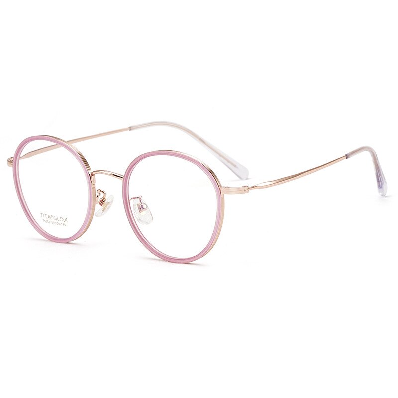 Yimaruili Unisex Full Rim Elastic β Titanium Round Frame Eyeglasses T6053 Full Rim Yimaruili Eyeglasses