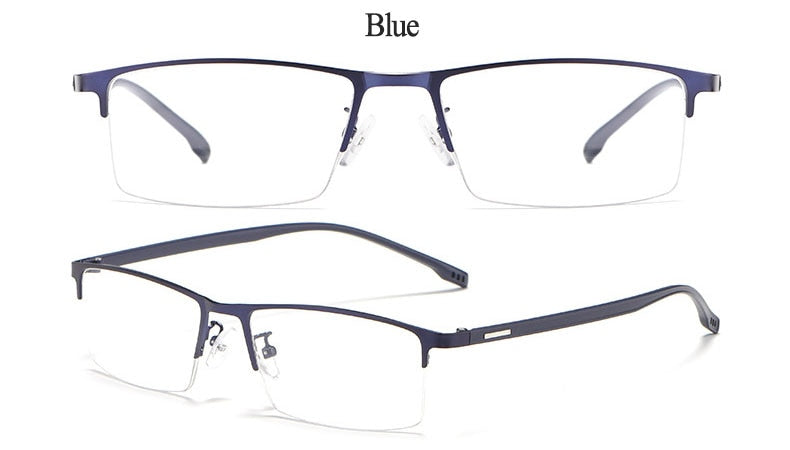 Hotochki Men's Semi Rim Rectangular Alloy Frame Eyeglasses 9102 Semi Rim Hotochki   