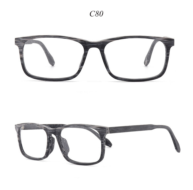 Hdcrafter Unisex Full Rim Oversized Square Wood Frame Eyeglasses 1691 Full Rim Hdcrafter Eyeglasses