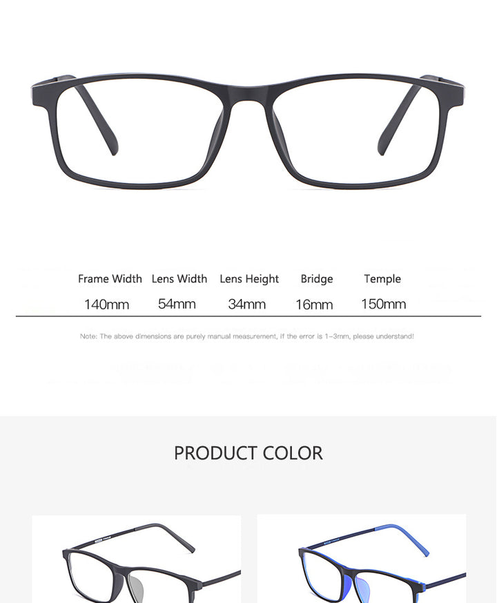Oveliness Unisex Full Rim Square Ultem Resin Titanium Eyeglasses Ol20p99 Full Rim Oveliness