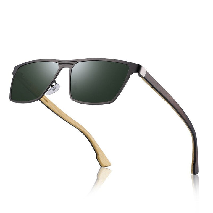 Yimaruili Unisex Full Rim Rectangular Bamboo/Wooden Frame Polarized Lens Sunglasses 8045 Sunglasses Yimaruili Sunglasses