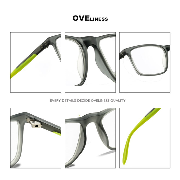 Oveliness Unisex Full Rim Square Tr 90 Titanium Eyeglasses Ol71p32 Full Rim Oveliness
