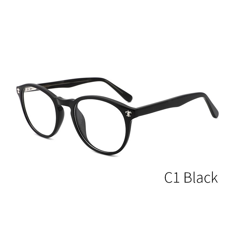 Kansept Women's Full Rim Round Injection Acetate Frame Eyeglasses Fg6003 Full Rim Kansept black