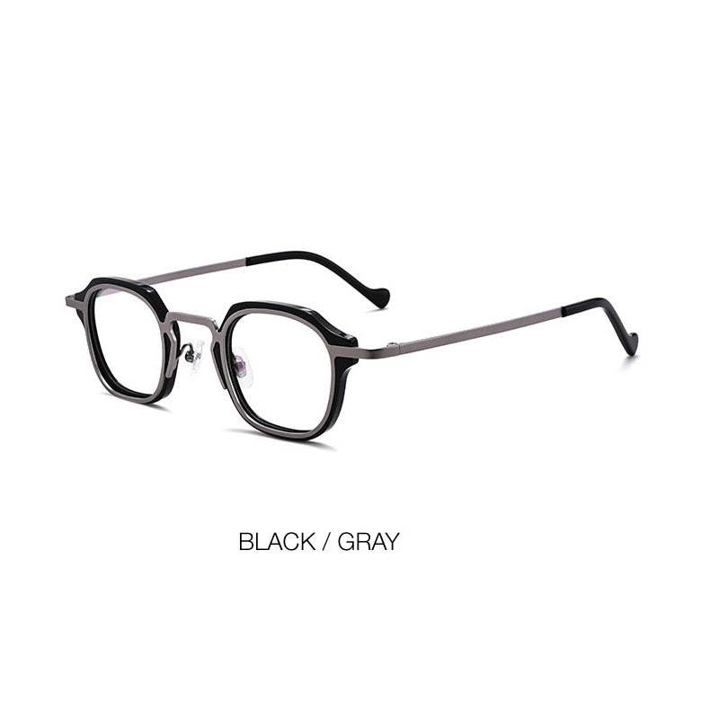 Muzz Men's Full Rim Square Round Acetate Alloy Frame Eyeglasses M7 Full Rim Muzz c2