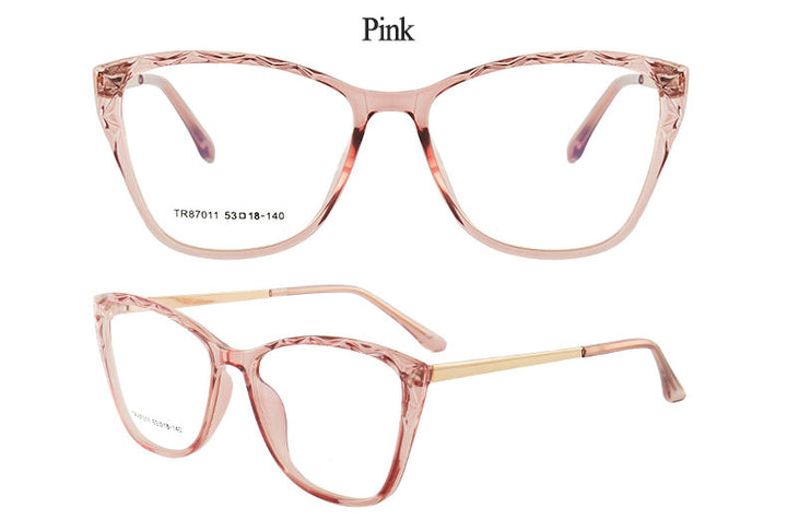 Hotony Women's Full Rim TR 90 Resin Square Cat Eye Frame Eyeglasses 7011 Full Rim Hotony