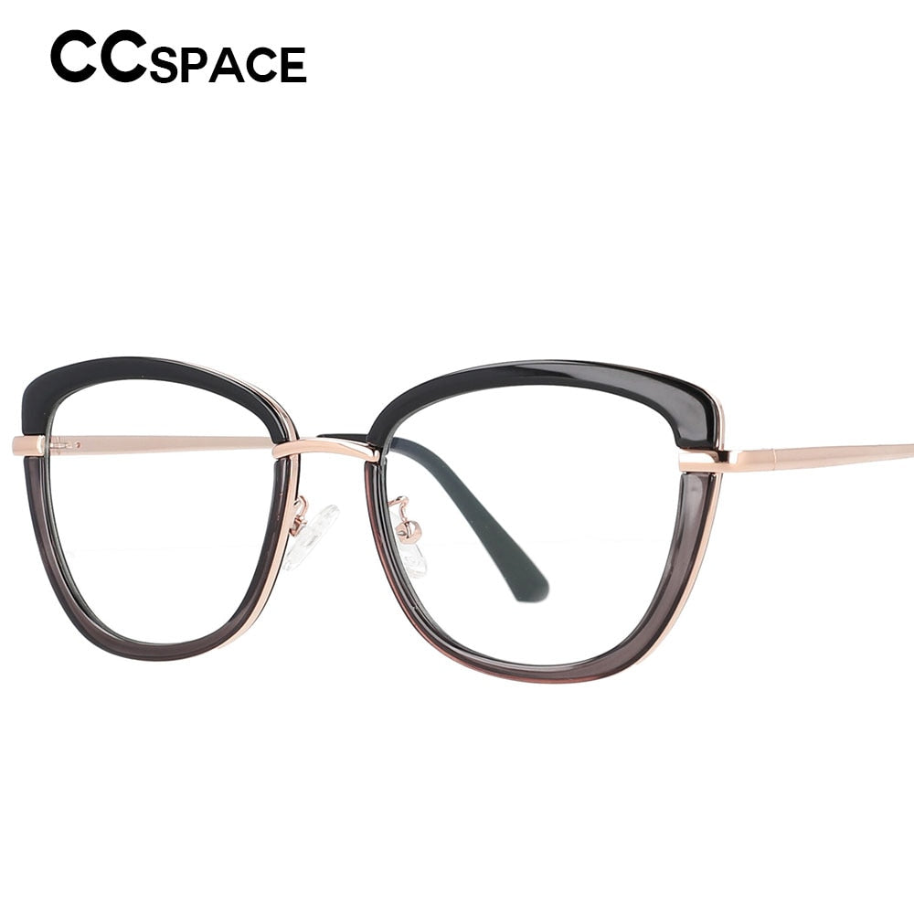 CCspace Women's Full Rim Square Cat Eye Tr 90 Titanium Frame Eyeglasses 53041 Full Rim CCspace