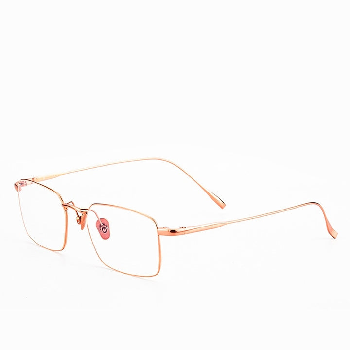 Yimaruili Men's Full Rim Titanium Alloy Frame Eyeglasses SC10T Full Rim Yimaruili Eyeglasses GOLD