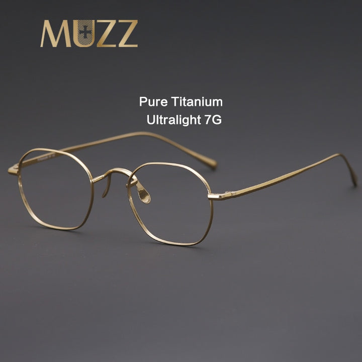 Muzz Unisex Full Rim Polygonal Square Titanium Frame Eyeglasses 8056 Full Rim Muzz