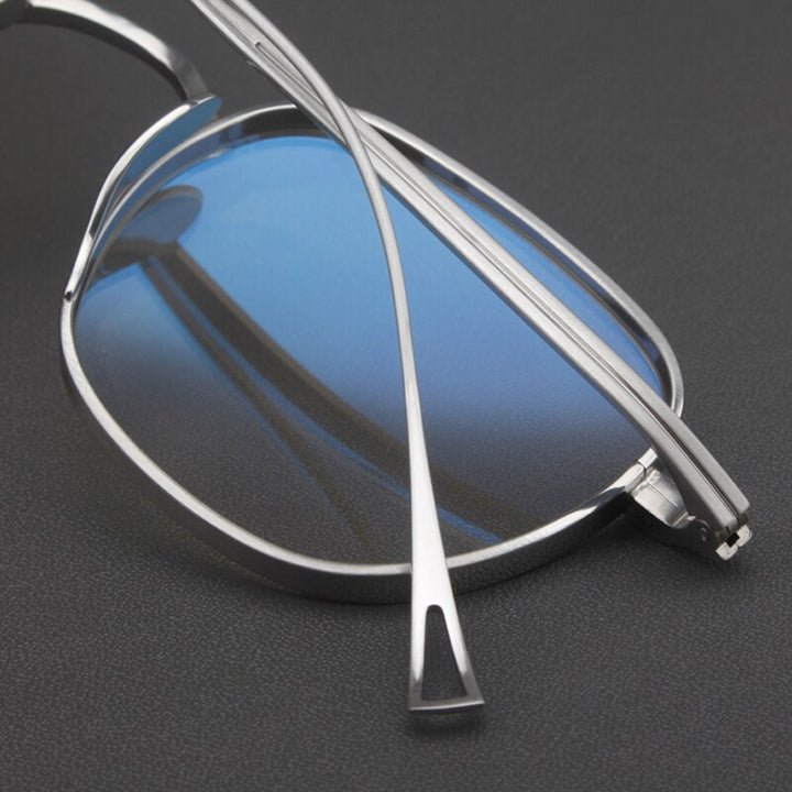 Gatenac Men's Full Rim Square Titanium Frame Eyeglasses Gxyj258 Full Rim Gatenac