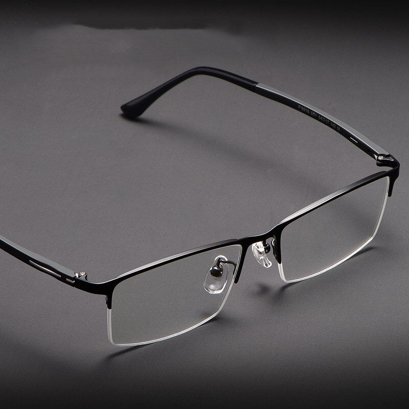 Yimaruili Unisex Semi Rim Titanium Alloy Frame Eyeglasses P9916 Semi Rim Yimaruili Eyeglasses
