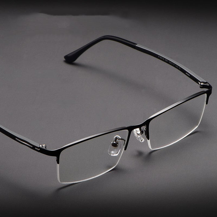 Yimaruili Unisex Semi Rim Titanium Alloy Frame Eyeglasses P9916 Semi Rim Yimaruili Eyeglasses