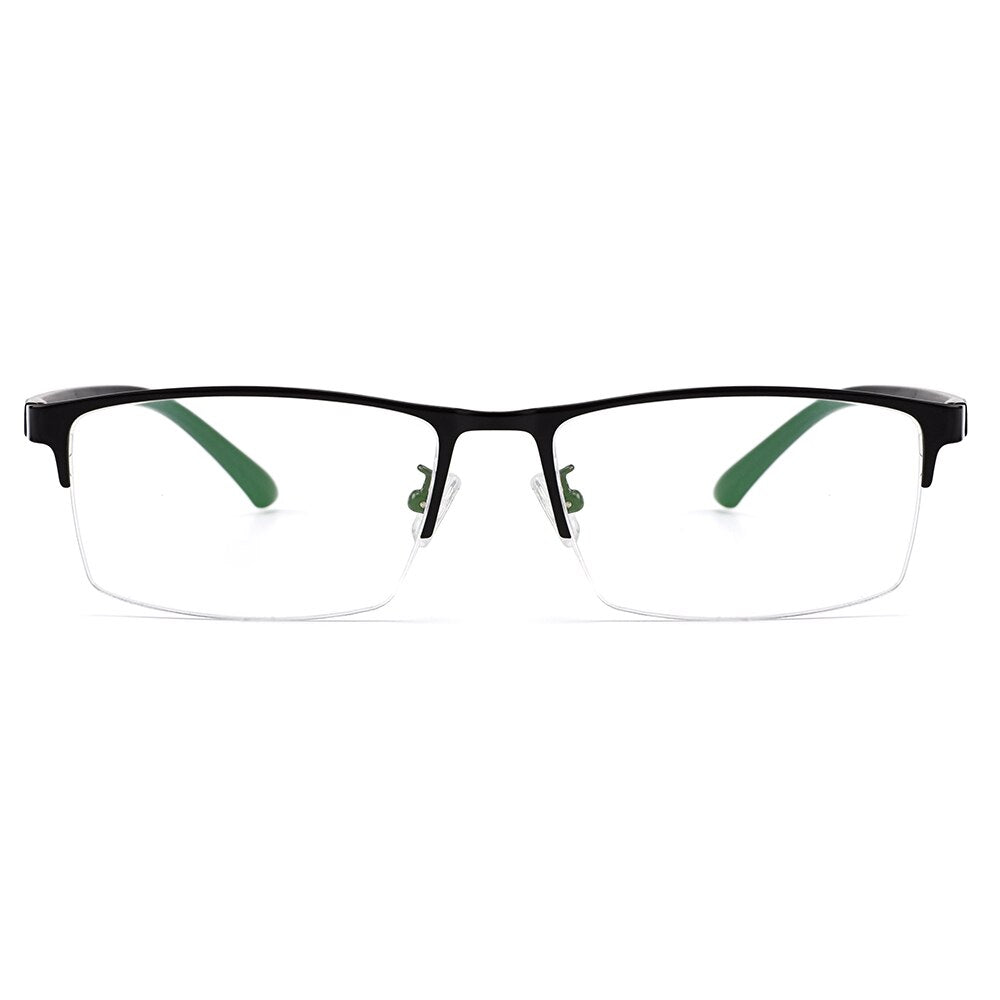 Gmei Men's Semi Rim Square Tr 90 Alloy Eyeglasses S61001 Semi Rim Gmei Optical