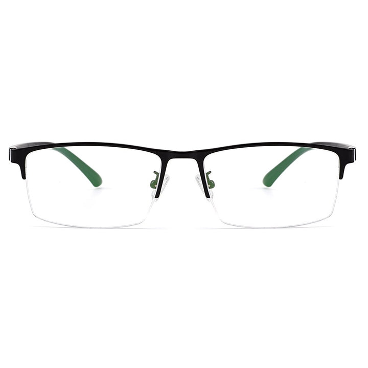 Gmei Men's Semi Rim Square Tr 90 Alloy Eyeglasses S61001 Semi Rim Gmei Optical