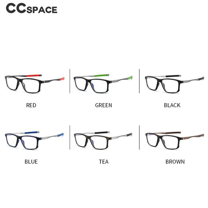 CCspace Unisex Full Rim Square Tr 90 Titanium Sport Eyeglasses 47547 Full Rim CCspace