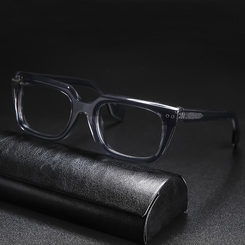 Gatenac Unisex Full Rim Square Acetate Frame Eyeglasses Gxyj724 Full Rim Gatenac Style2 Gray