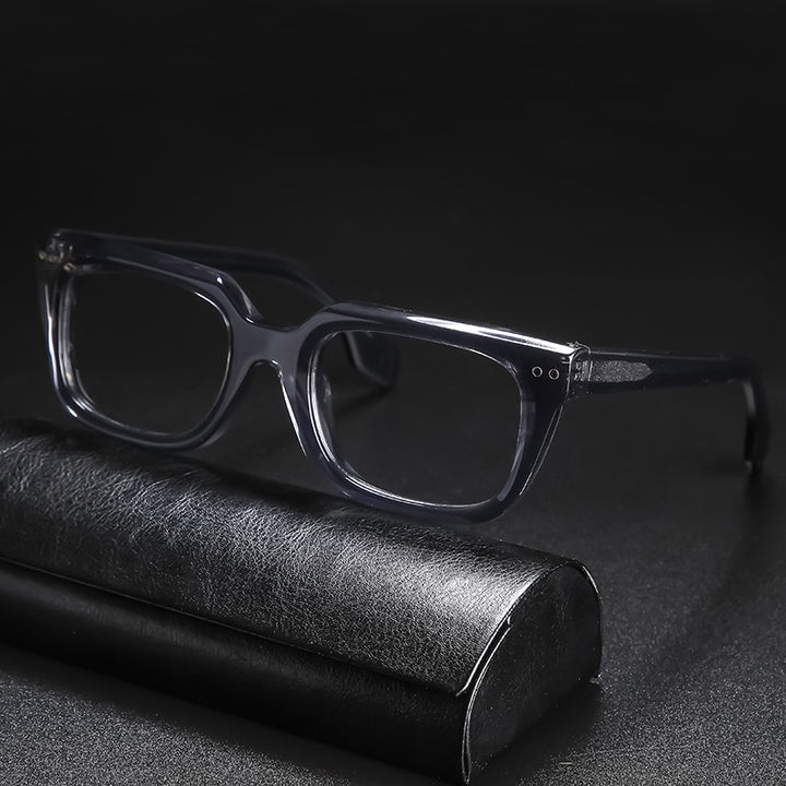 Gatenac Unisex Full Rim Square Acetate Frame Eyeglasses Gxyj724 Full Rim Gatenac Style2 Gray