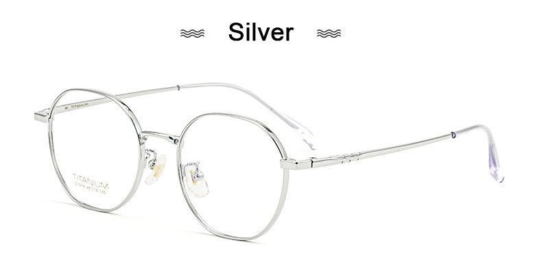 Hotony Women's Full Rim Round Titanium Frame Eyeglasses S1918 Full Rim Hotony