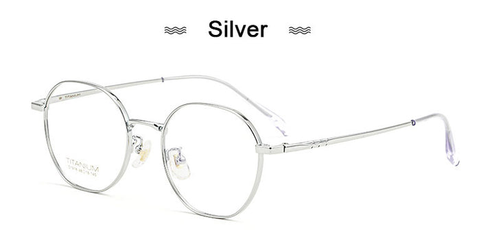 Hotony Women's Full Rim Round Titanium Frame Eyeglasses S1918 Full Rim Hotony