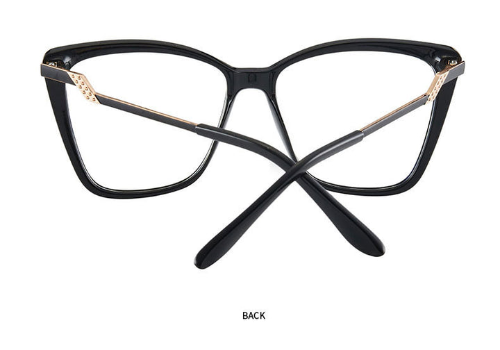 Hotony Women's Full Rim TR 90 Resin Square Cat Eye Frame Eyeglasses 7049 Full Rim Hotony