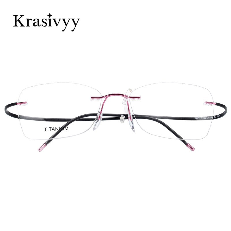 Krasivyy Unisex Rimless Square Oval Eyeglasses Kr6015 Rimless Krasivyy