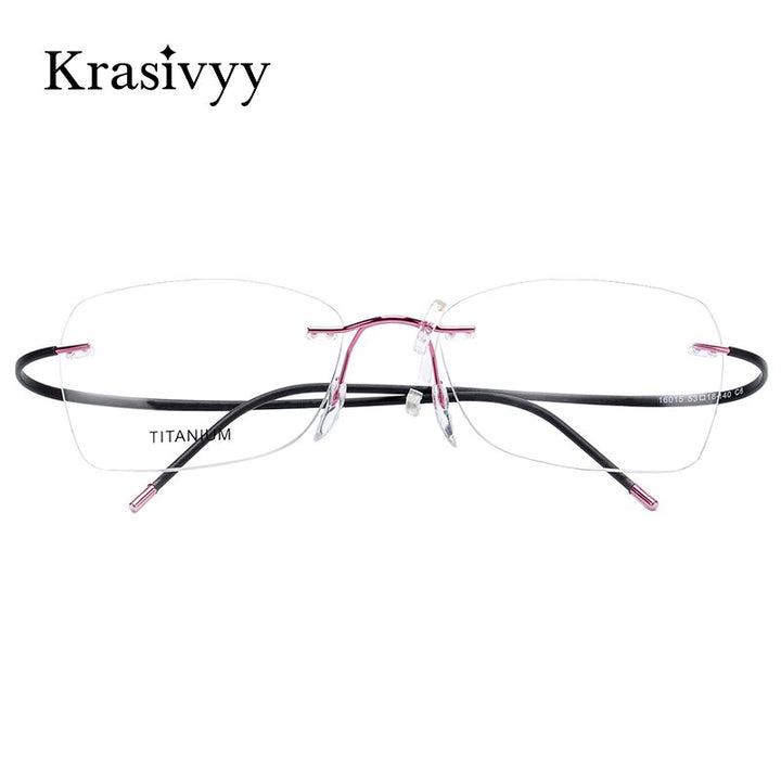Krasivyy Unisex Rimless Square Oval Eyeglasses Kr6015 Rimless Krasivyy