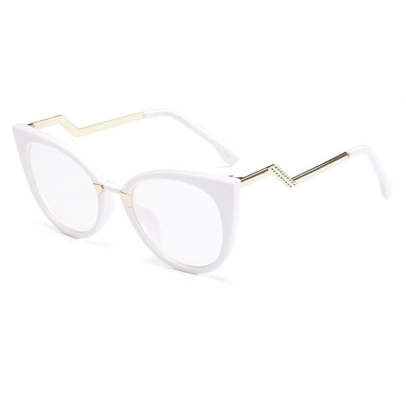 Hotony Women's Full Rim Cat Eye Acetate Frame Eyeglasses 97320 Full Rim Hotony white