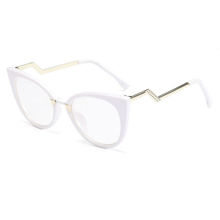 Hotony Women's Full Rim Cat Eye Acetate Frame Eyeglasses 97320 Full Rim Hotony white