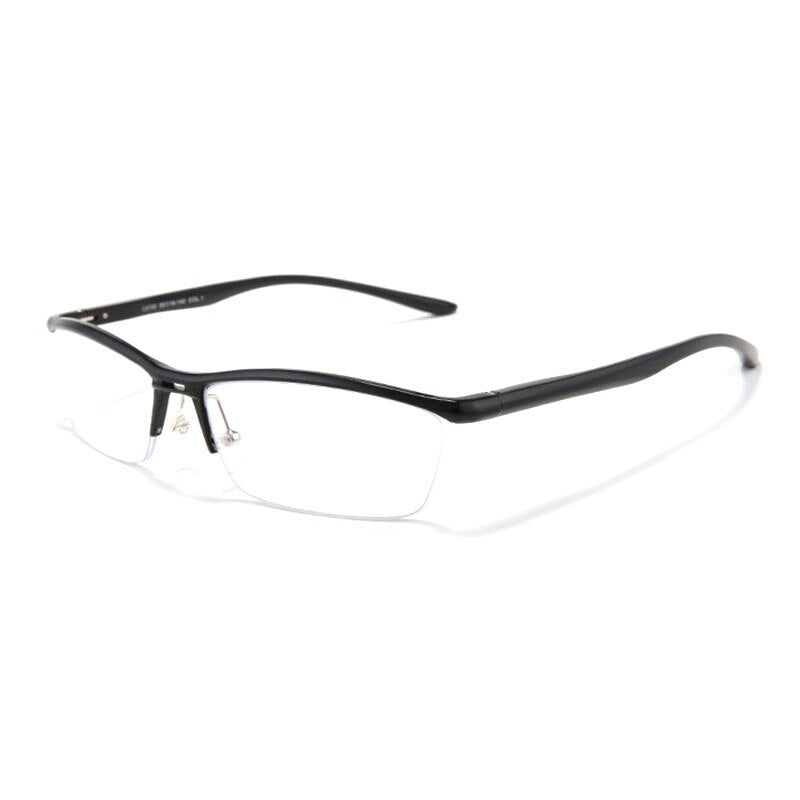 Hdcrafter Unisex Semi Rim Rectangle Titanium Frame Eyeglasses Lv130 Semi Rim Hdcrafter Eyeglasses