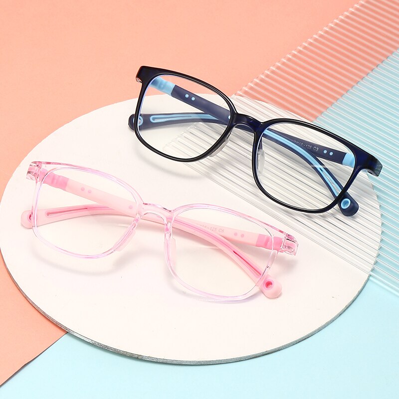 Oveliness Unisex Children's Full Rim Square Tr 90 Titanium Eyeglasses Trd101 Full Rim Oveliness