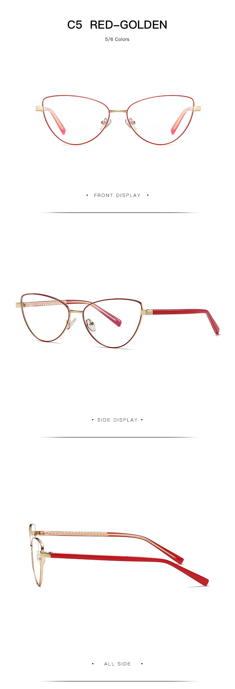 Hotochki Women's Full Rim Cat Eye Alloy Frame Eyeglasses 3006 Full Rim Hotochki