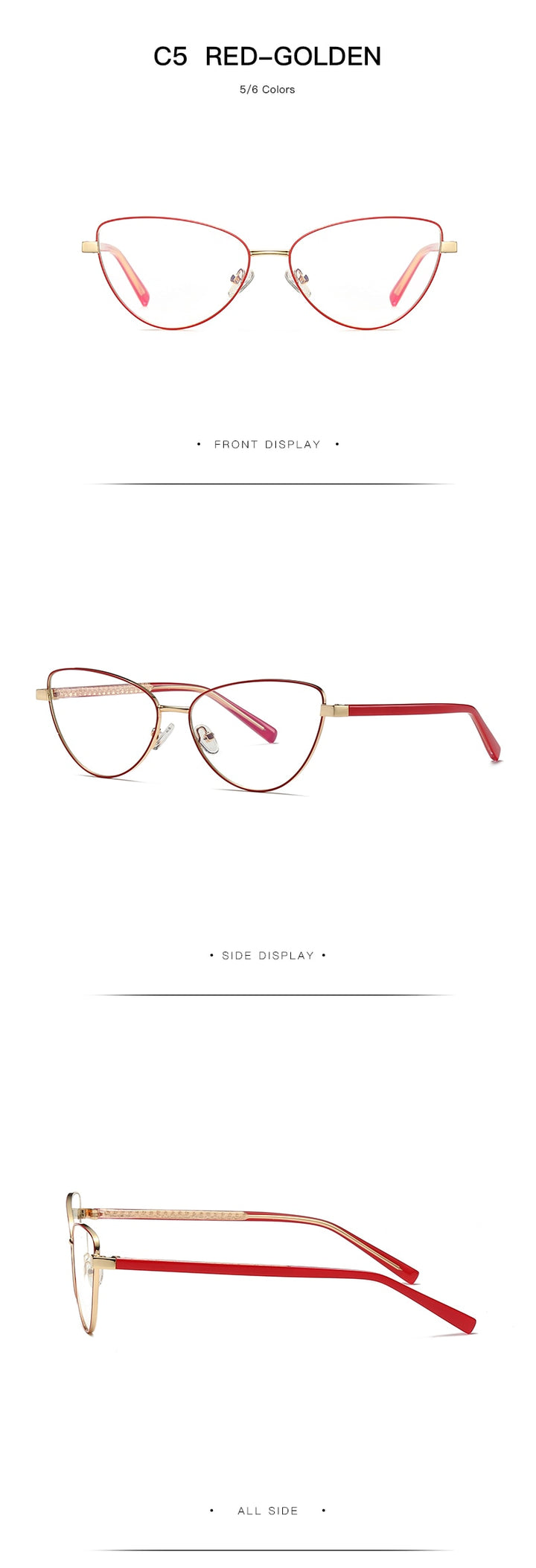 Hotochki Women's Full Rim Cat Eye Alloy Frame Eyeglasses 3006 Full Rim Hotochki