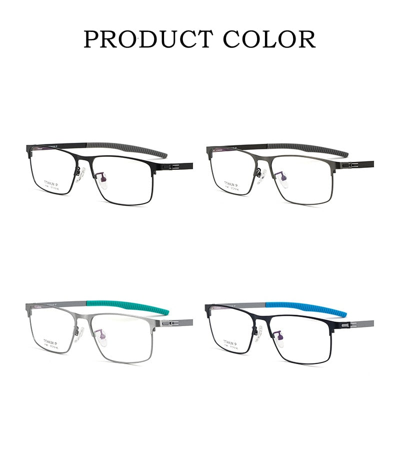 Yimaruili Men's Full Rim Square β Titanium Frame Eyeglasses F1981 Full Rim Yimaruili Eyeglasses