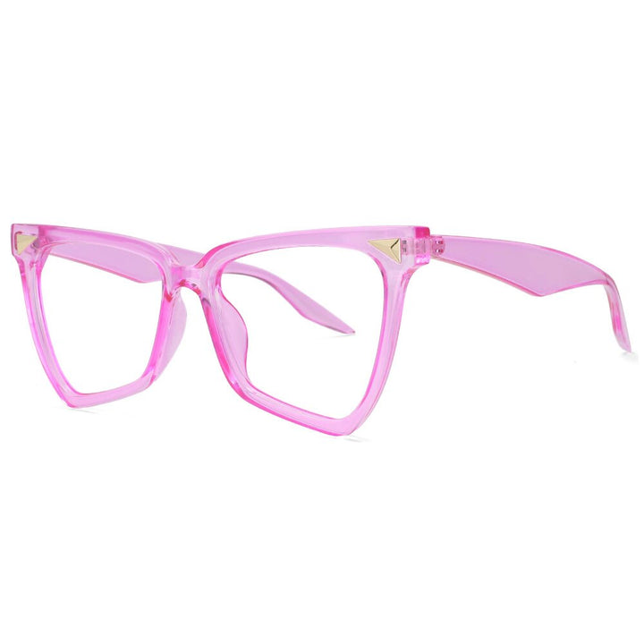CCspace Women's Full Rim Oversized Square Tr 90 Titanium Frame Eyeglasses  53838 Full Rim CCspace Pink