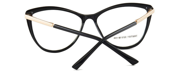 Hotony Woman's Full Rim Cat Eye TR 90 Resin Alloy Frame Eyeglasses 7001 Full Rim Hotony