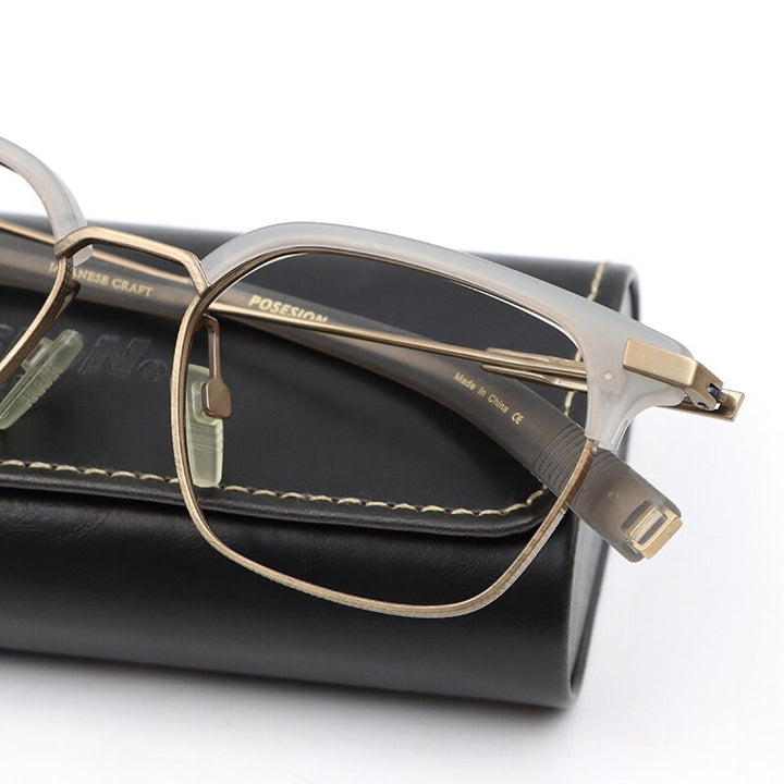 Hdcrafter Unisex Full Rim Square Titanium Frame Eyeglasses Ps7399 Full Rim Hdcrafter Eyeglasses