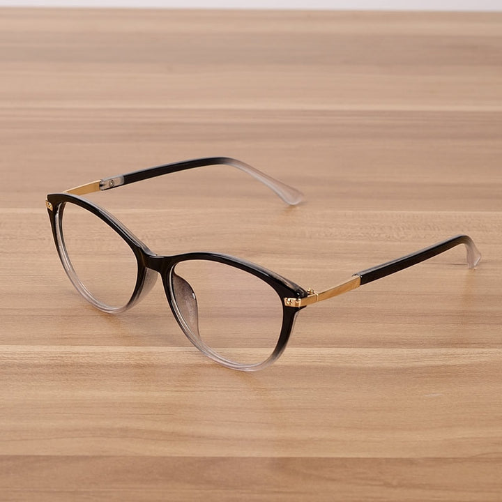 Reven Jate Unisex Full Rim Oval Acetate Eyeglasses C202 Full Rim Reven Jate white-black