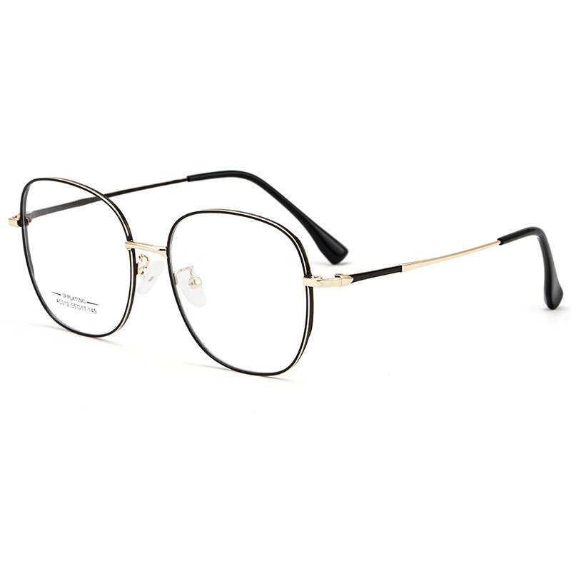 Hotony Unisex Full Rim Aluminum Magnesium Alloy Frame Eyeglasses AC012 Full Rim Hotony Black Rose Gold
