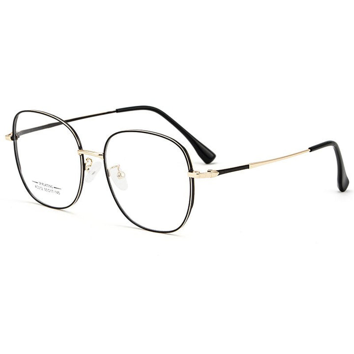 Hotony Unisex Full Rim Aluminum Magnesium Alloy Frame Eyeglasses AC012 Full Rim Hotony Black Rose Gold