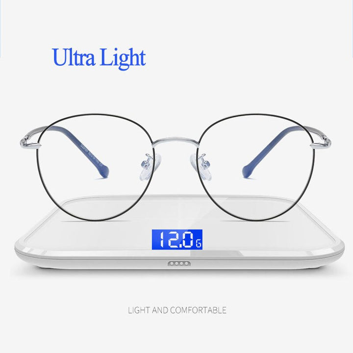 Hotony Unisex Full Rim Round Alloy Eyeglasses 29167 Full Rim Hotony