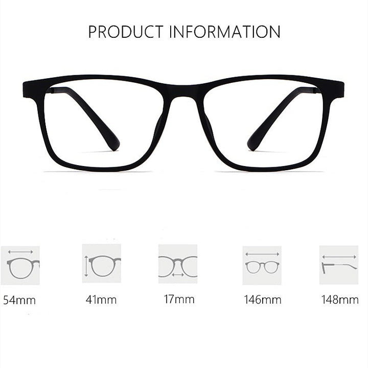 Yimaruili Men's Titanium Full Rim Square Eyeglasses HR3068 Full Rim Yimaruili Eyeglasses