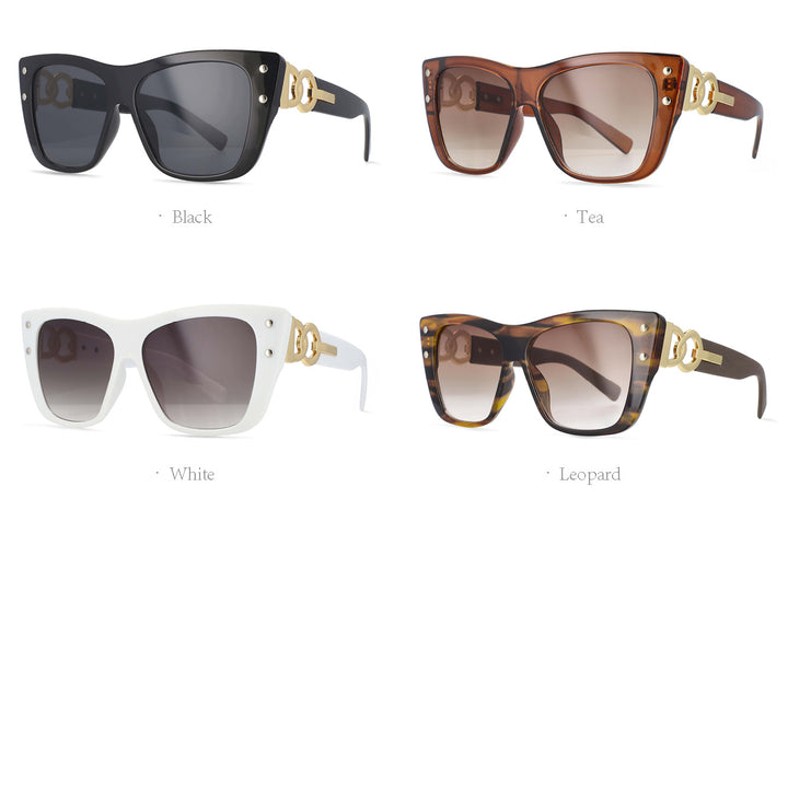 CCspace Women's Full Rim Cat Eye Resin Frame Sunglasses 53689 Sunglasses CCspace Sunglasses