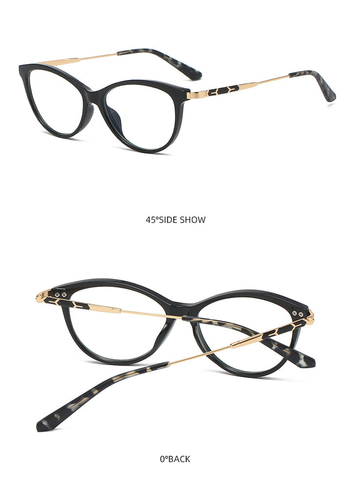 Hotony Women's Full Rim Cat Eye TR 90 Resin Alloy Frame Eyeglasses Tr2332 Full Rim Hotony