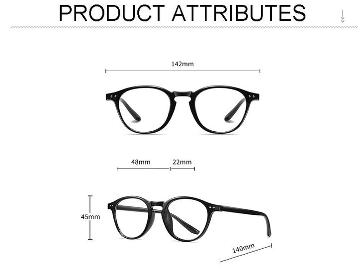 Hotochki Unisex Full Rim Round TR-90 Resin Frame Eyeglasses 2318 Full Rim Hotochki