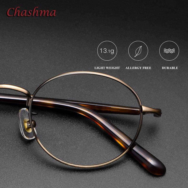 Chashma Ochki Unisex Full Rim Small Round Titanium Eyeglasses 2006 Full Rim Chashma Ochki