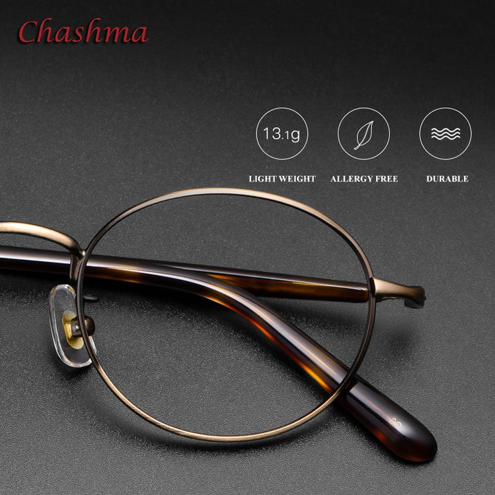 Chashma Ochki Unisex Full Rim Small Round Titanium Eyeglasses 2006 Full Rim Chashma Ochki
