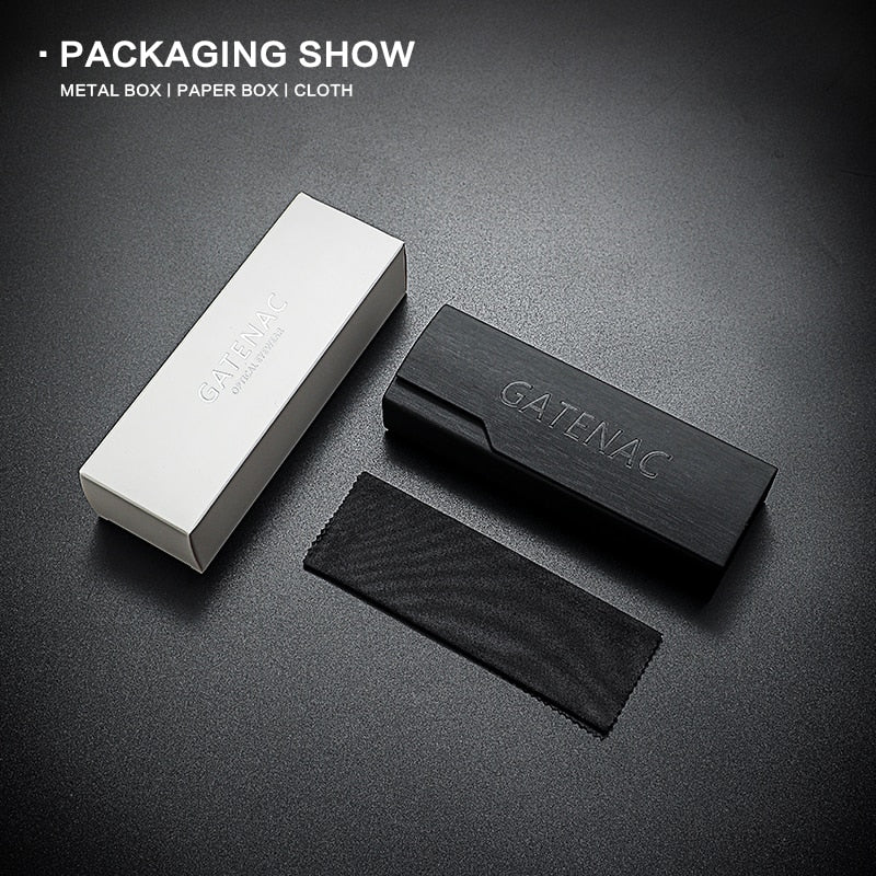 Gatenac Unisex Full Rim Round Screwless Titanium Frame Eyeglasses Gxyj267 Full Rim Gatenac